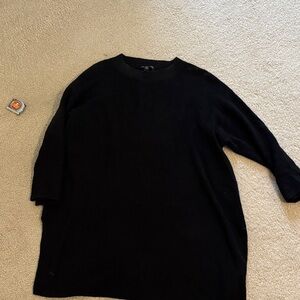 Eileen Fisher Black Long Sweater, Linen XXS